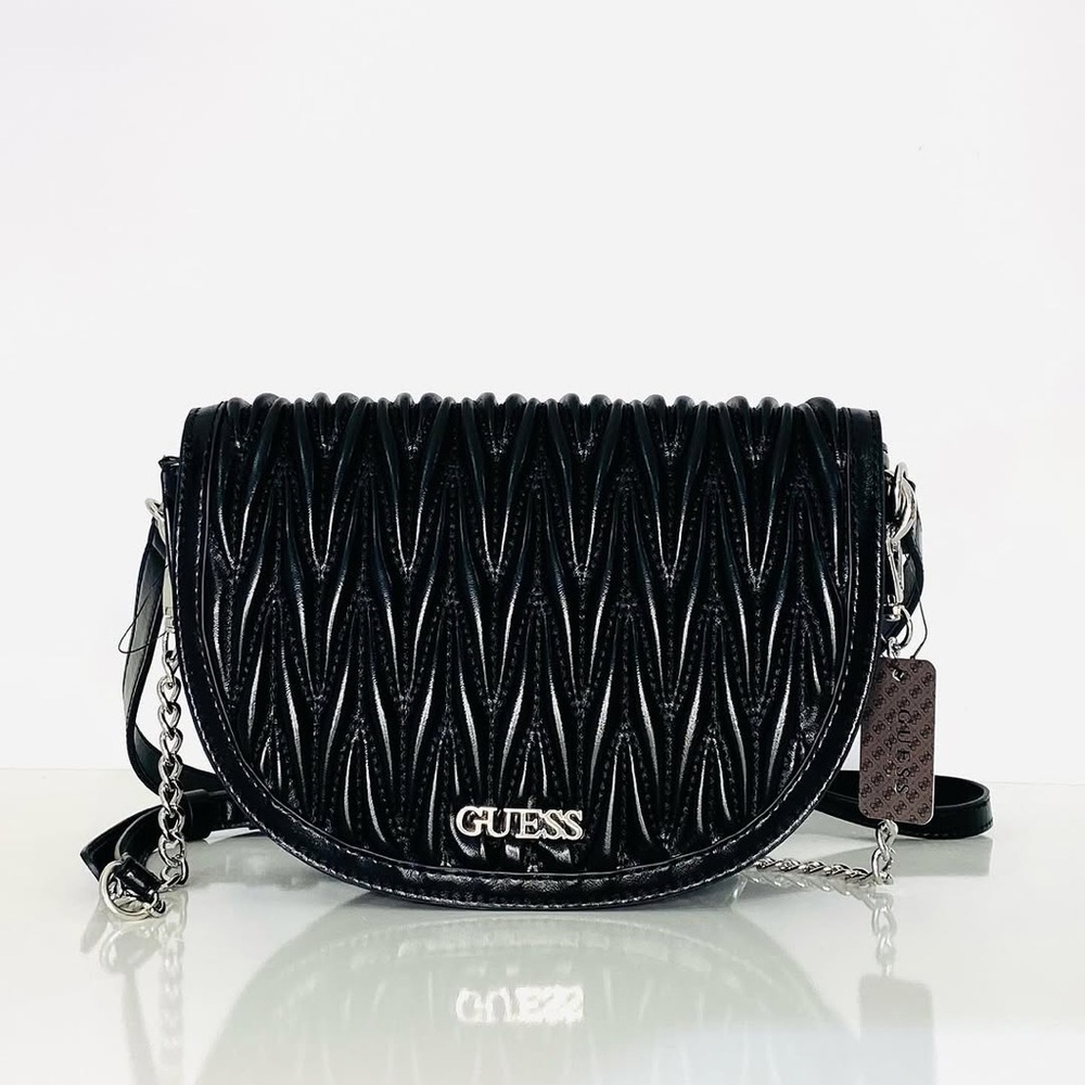 GUESS black leathered bag
